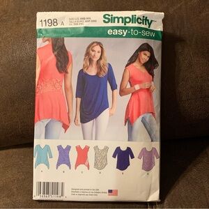 Simplicity Pattern 1198 - Misses Knit Tops - XXS-XXL - New in package